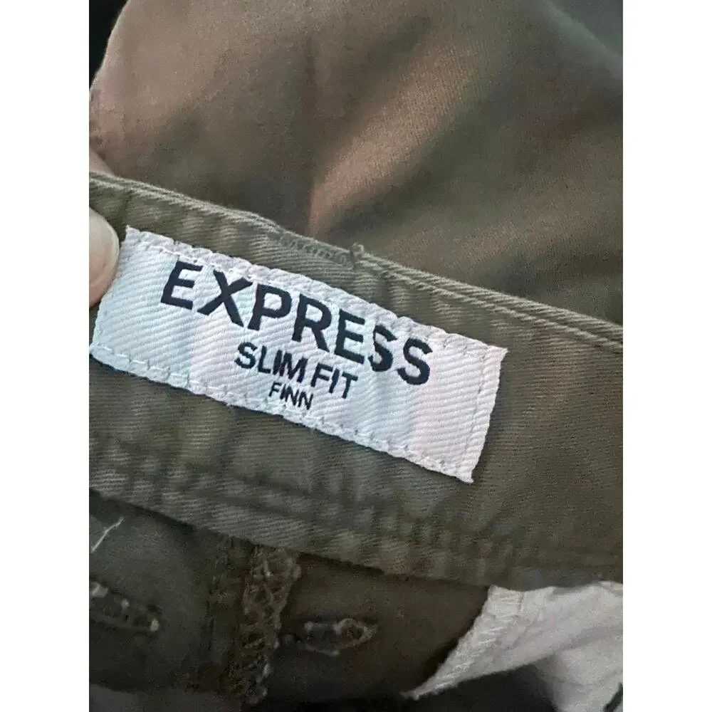 Express Slim Fit Green Stretch Jeans Modern Denim Casual Men’s 29x30